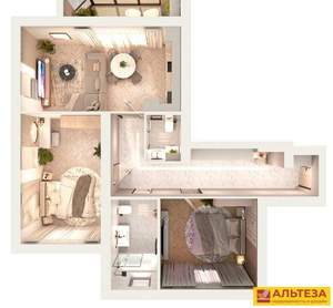 2-к квартира, сданный дом, 81м2, 2/4 этаж