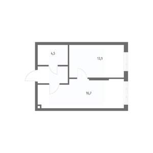 1-к квартира, строящийся дом, 38м2, 1/8 этаж