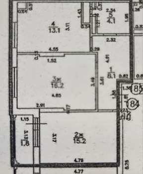 2-к квартира, вторичка, 57м2, 5/16 этаж