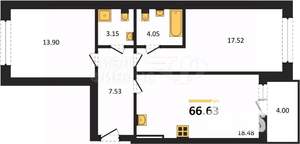 3-к квартира, вторичка, 81м2, 1/9 этаж