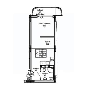 Студия квартира, вторичка, 35м2, 5/9 этаж