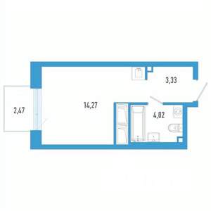 Студия квартира, вторичка, 22м2, 4/26 этаж