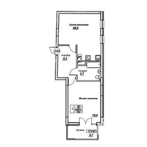 1-к квартира, вторичка, 60м2, 3/7 этаж