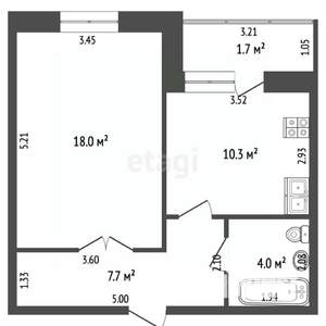 1-к квартира, вторичка, 40м2, 3/9 этаж