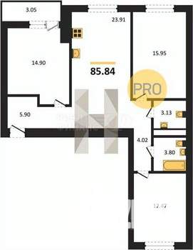 1-к квартира, вторичка, 27м2, 5/8 этаж