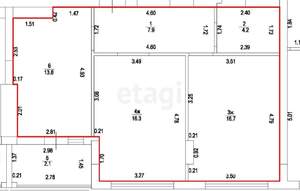 2-к квартира, вторичка, 62м2, 2/16 этаж